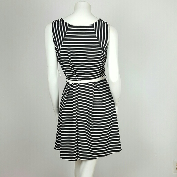 WOMEN'S DRESS STRIPED WHITE/BLACK  1XL - Picture 3 of 4